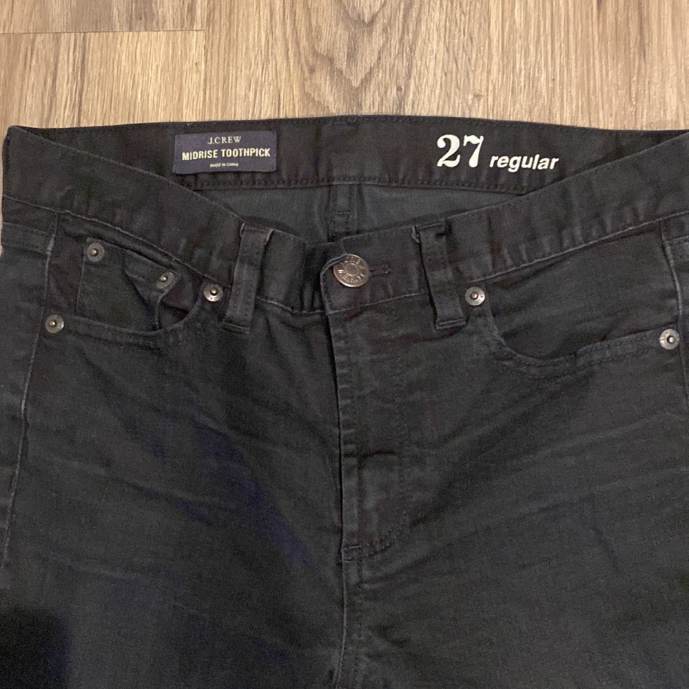 J Crew Toothpick Jeans Black 27R - Picture 2 of 9